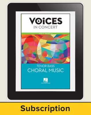 Hal Leonard Voices in Concert, Level 2 Tenor/Bass Choral Music Online Student (10 Seat Add-On), 4-year subscription, Grades 7-8