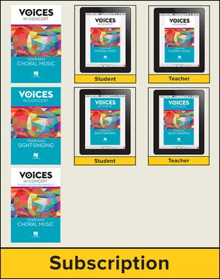 Hal Leonard Voices in Concert, Level 3 Tenor/Bass Choral Hybrid School Bundle, 8-year subscription, Grades 9-12