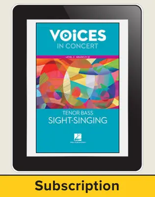 Hal Leonard Voices in Concert, L3 Tenor/Bass Sight-Singing 10 Student Seat Add-On, 7 Year Subscription