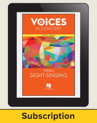 Hal Leonard Voices in Concert, L1A Treble Sight-Singing 10 Student Seat Add-On, 7 Year Subscription