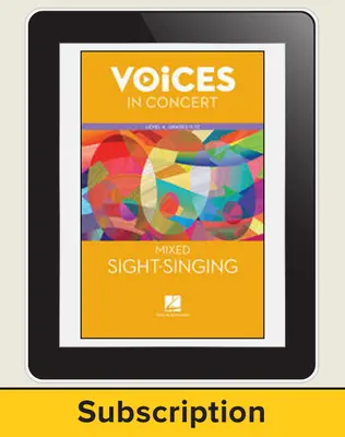 Hal Leonard Voices in Concert, L4 Mixed Sight-Singing 10 Student Seat Add-On, 8 Year Subscription