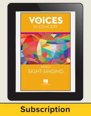Hal Leonard Voices in Concert, L3 Mixed Sight-Singing 10 Student Seat Add-On, 7 Year Subscription