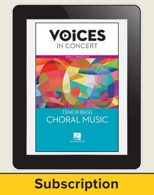 Hal Leonard Voices in Concert, L3 Tenor/Bass Choral Music 10 Student Seat Add-On, 6 Year Subscription