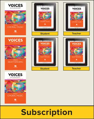 Hal Leonard Voices in Concert, Level 3 Treble Digital Bundle, 7 Year