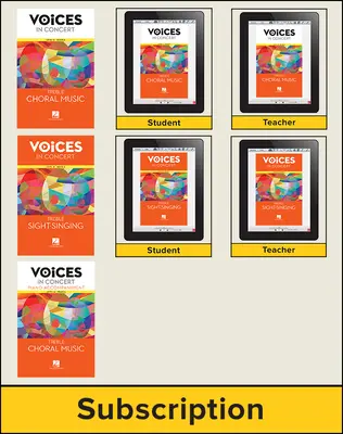 Hal Leonard Voices in Concert, Level 1A Treble Choral Digital School Bundle, 6-year subscription, Grade 6
