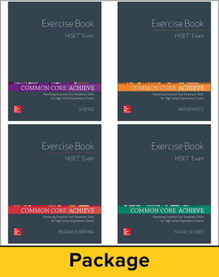 Common Core Achieve, HiSET Exercise Book 25 Copy Set