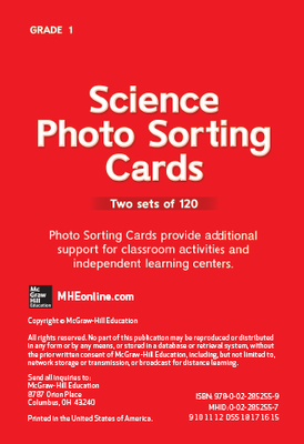 Science, A Closer Look Grade 1, Science Photo Sorting Cards
