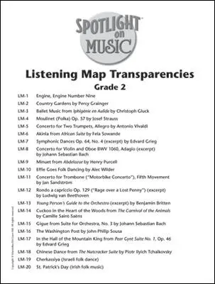 Spotlight on Music, Grade 2, Listening Map Transparencies