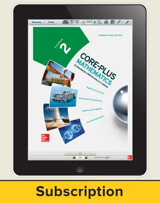 Core-Plus Mathematics Course 2, eStudent Edition 1-year subscription
