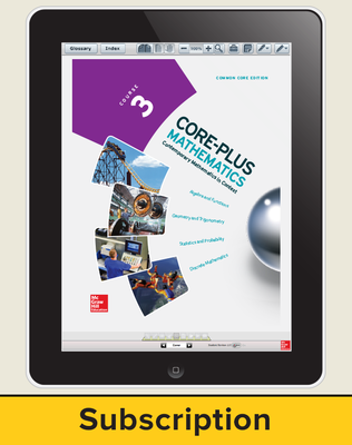 Core-Plus Mathematics Course 3, eStudent Edition 1-year subscription