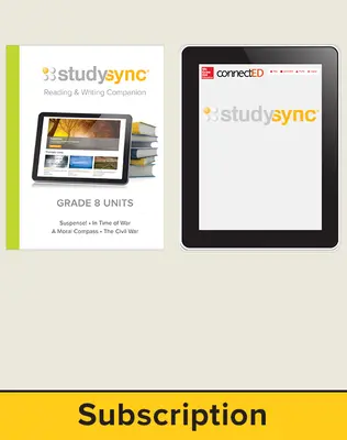 StudySync ELA Grade 8, Student/Reading & Writing Companion Bundle, 1 year