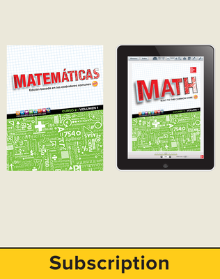 Glencoe Math Course 2, 1-year Complete Spanish Student Bundle (1 year print SE, 1 year ESE)