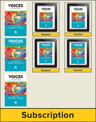 Hal Leonard Voices in Concert, Level 2 Tenor/Bass Choral Digital School Bundle, 1-year subscription, Grades 7-8