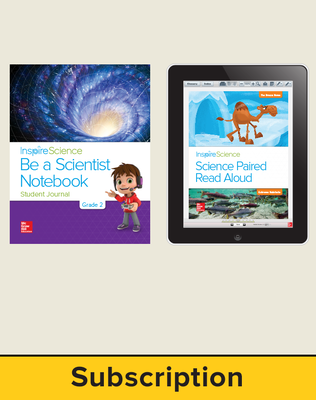 Inspire Science 2.0 Grade 2, Basic Student Bundle with Print Be a Scientist Notebook and Online Student Learning Center, 7 Year Subscription