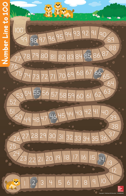 Arrive Math Game Board, Number Line to 100 