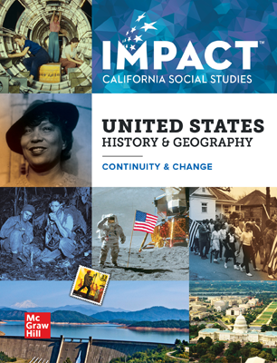 IMPACT: California, Grade 11, Digital and Print Student Class Set (35 Print Student Editions   75 Online Student Centers), 8-year subscription, United States History and Geography, Continuity and Change