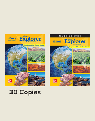 IMPACT Social Studies, Regions of the United States, Grade 4, Explorer Magazine Class Set (30) with Teaching Guide