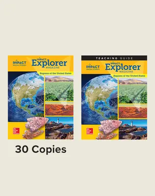 IMPACT Social Studies, Regions of the United States, Grade 4, Explorer Magazine Class Set (30) with Teaching Guide