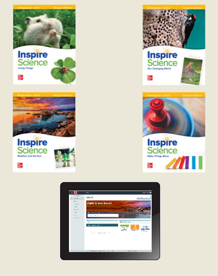 Inspire Science, Grade K Online Student Center with Print Student Edition Units 1-4, 1 Year Subscription