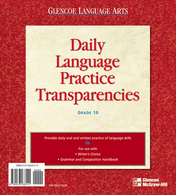 Writer's Choice © 2001, Grade 10, Daily Language Practice Transparencies