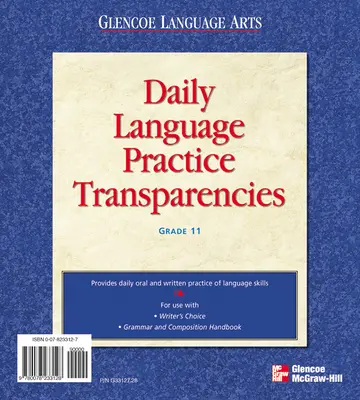 Writer's Choice © 2001, Grade 11, Daily Language Practice Transparencies