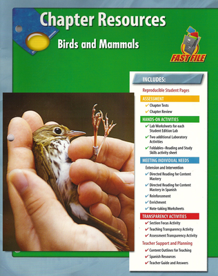 Glencoe Life iScience, Birds and Mammals Chapter Fast Files