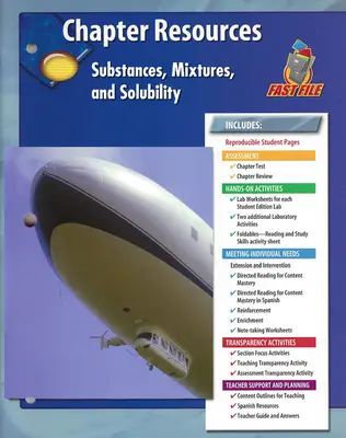 Glencoe Physical Science Module: Chemistry, Grade 8, Chapter Fast File: Mixtures and Solubility