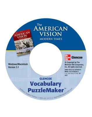 The American Vision: Modern Times, Vocabulary Puzzlemaker CD-ROM