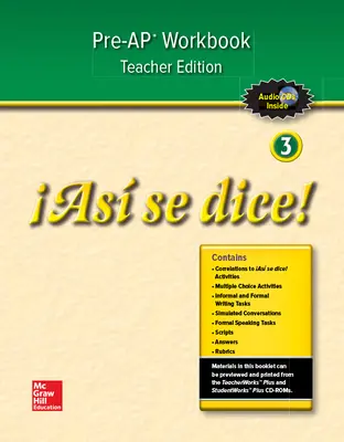 ¡Así se dice! Level 3, Pre-AP Preparation and Practice TAE