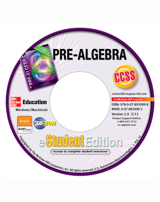 Pre-Algebra eStudentEdition CD-ROM