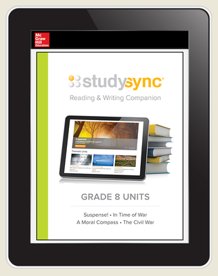 StudySync ELA Grade 8, Student/R&W and 2 Novels Bundle, 6 year