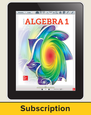 Glencoe Algebra 1 2018, eStudent Edition online, 1-year subscription