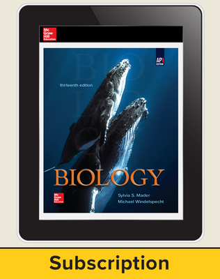 Mader, Biology, 2019, 13e (AP Edition), Digital Teacher Subscription, 1-year subscription