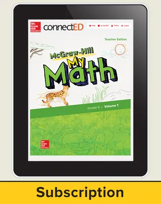 McGraw-Hill My Math, Teacher Center 1 Year Subscription Grade 4