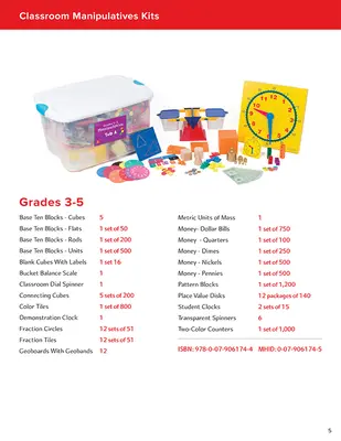 My Math Manipulative Kit, Grades 3-5 My Math Manipulative Kit, Grades 3-5