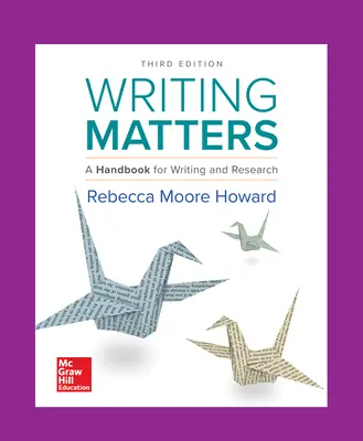 Writing Matters A Handbook For Writing And Research 3e - 