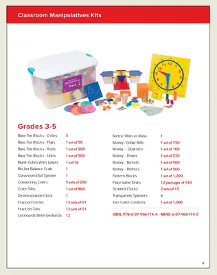 Reveal Math Manipulative Kit, Grades 3-5 Reveal Math Manipulative Kit, Grades 3-5