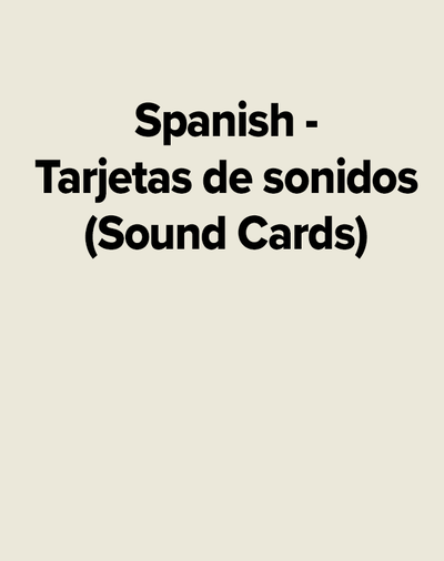 Spanish - Tarjetas de sonidos (Sound Cards)