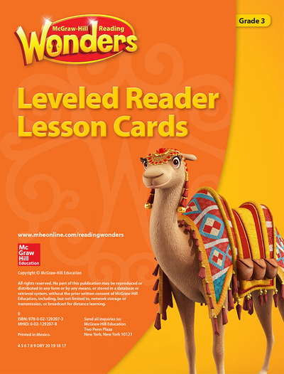 Reading Wonders Leveled Reader Lesson Cards Grade 3