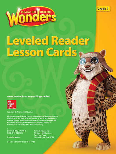 Reading Wonders Leveled Reader Lesson Cards Grade 4
