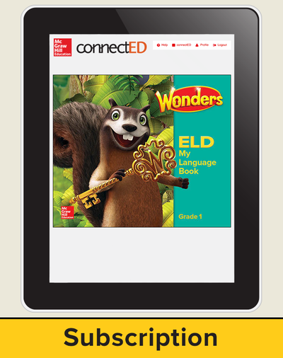 Wonders for English Learners Student Workspace, Grade 1, 6 Yr Subscription