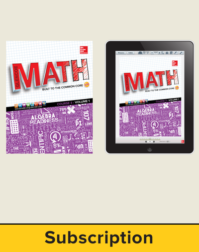 Glencoe Math, Course 3, Complete Student Bundle, 1-year subscription