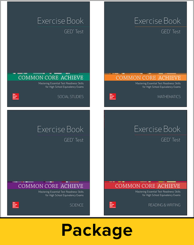 Common Core Achieve, GED Exercise Book 5 Copy Set