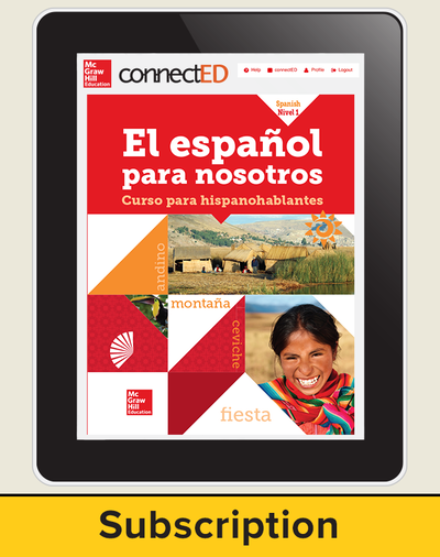El Español para Nostros Level 2  2014 Online Teacher Edition 6 year subscription