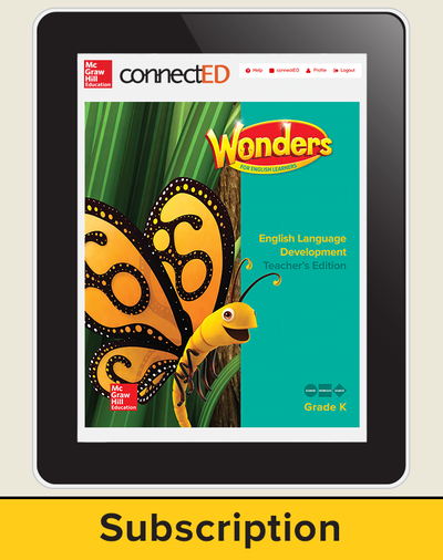 Wonders for English Learners Teacher Workspace, Grade K, 6 Yr Subscription