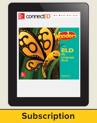 Wonders for English Learners Student Workspace, Grade K, 6 Yr Subscription