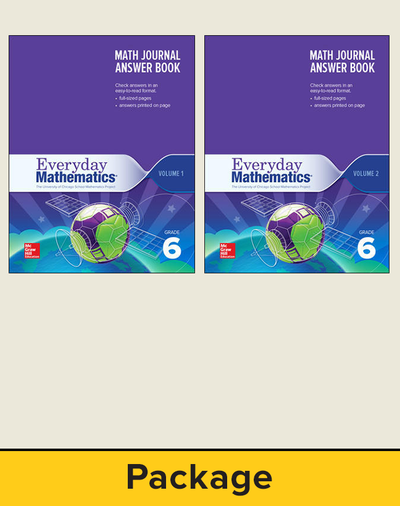 Everyday Mathematics 4, Grade 6, Journal Answer Books (Vol 1 & 2)