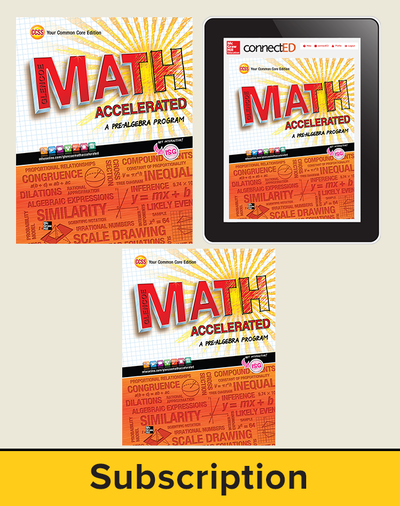 PTO MIX Glencoe Math Accelerated 6-year Complete Bundle ( 1 year Print + 6 year ISG + 6 year ESE)