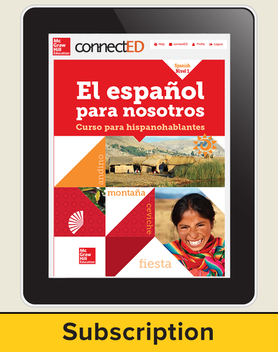 El Español para Nostros Level 1 2014 Online Student Edition 1 year subscription