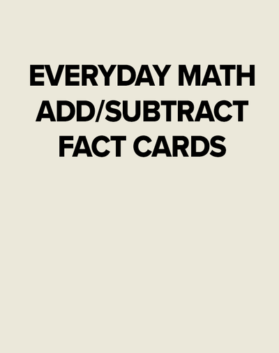 EM ADD/SUBTRACT FACT CARDS